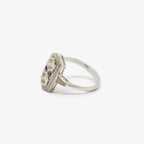 Art Deco Style Sapphire & Diamond Hexagon Cluster Ring - Jordans Jewellers