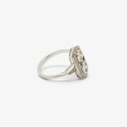 Art Deco Style Sapphire & Diamond Hexagon Cluster Ring - Jordans Jewellers