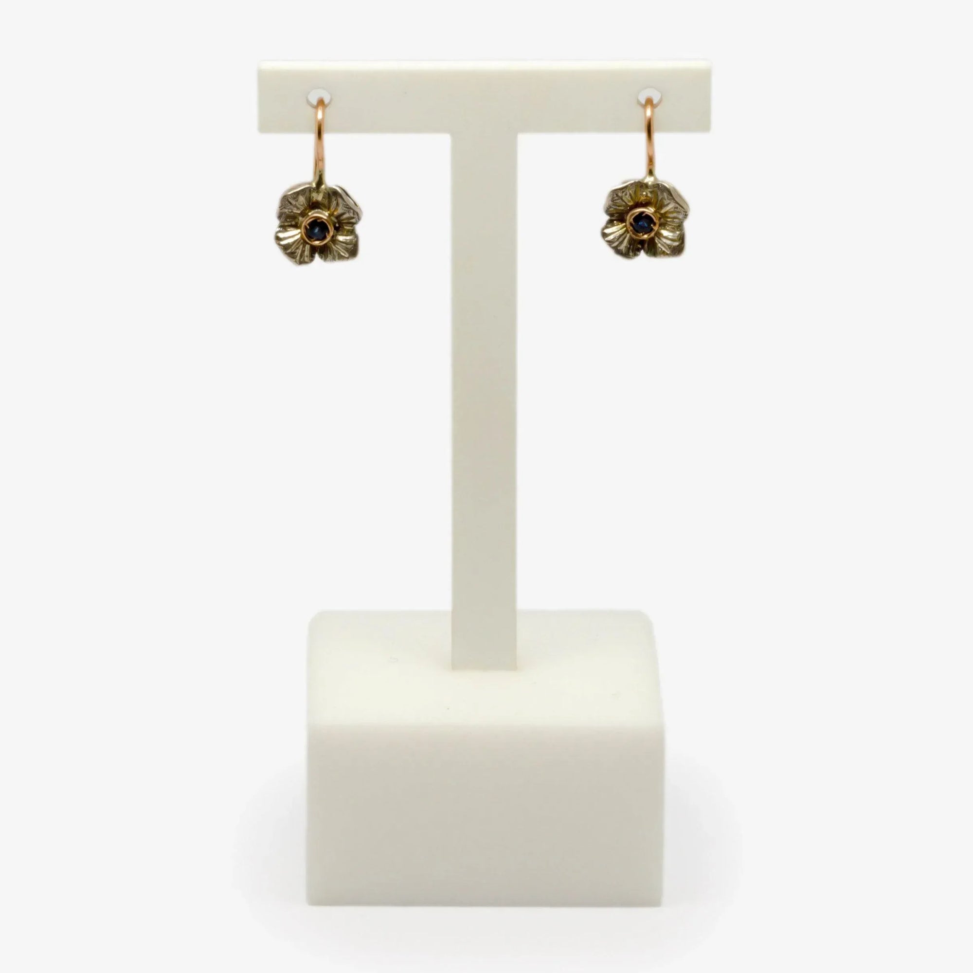 Italian Sapphire Flower Drop Earrings - Jordans Jewellers