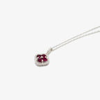 Four Stone Red Cubic Zirconia Pendant Necklace - Jordans Jewellers