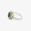Jordans Jewellers silver double halo cubic zirconia green oval ring - Alternate shot 1