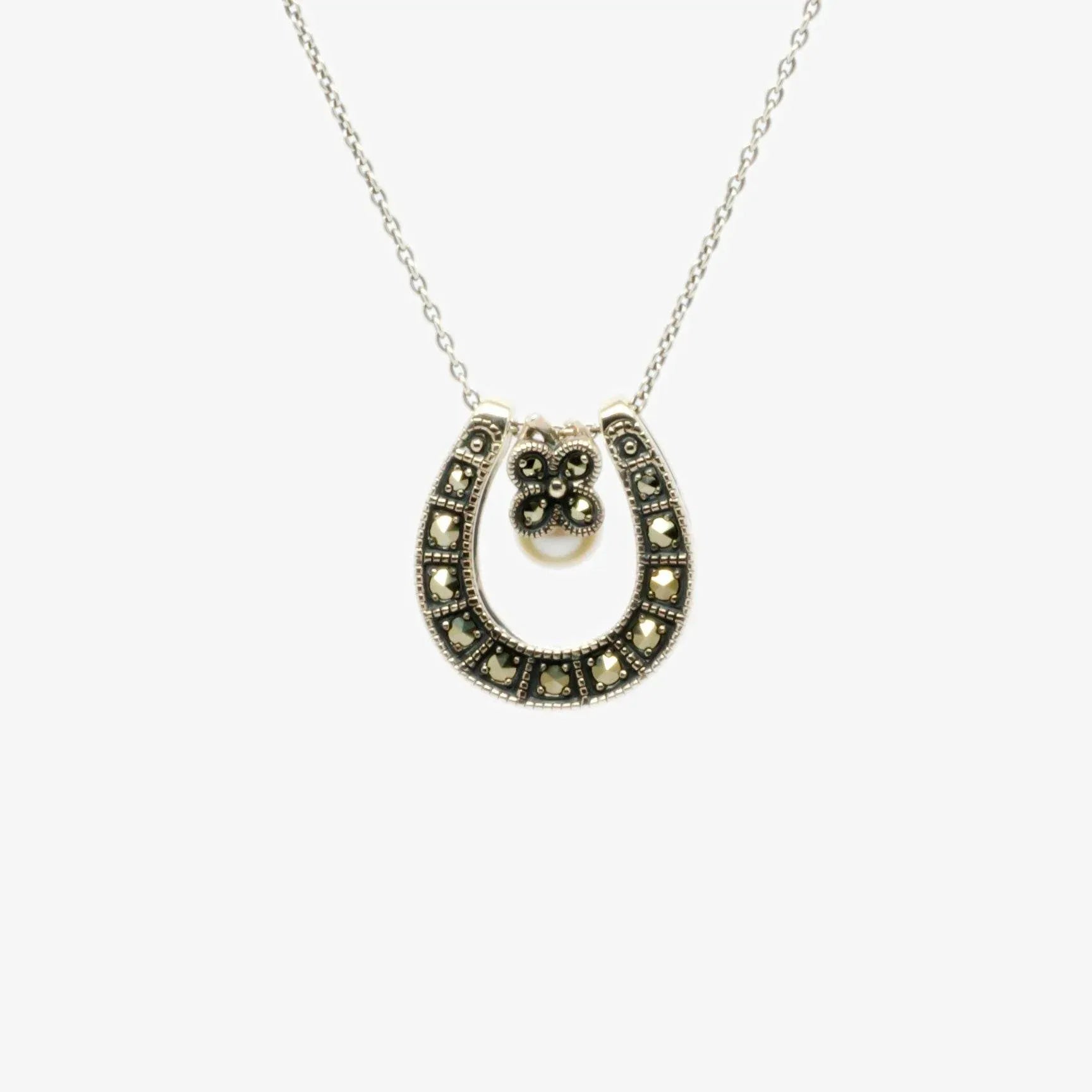 Reversible Horseshoe Pearl Pendant Necklace - Jordans Jewellers