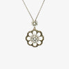 Jordans Jewellers silver marcasite flower pearl pendant necklace - Alternate shot 1