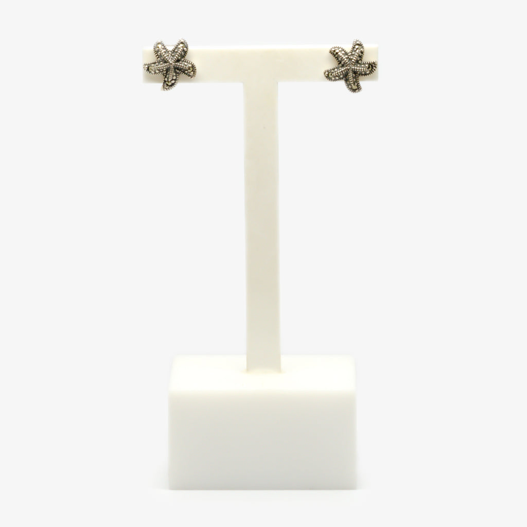 Jordans Jewellers silver marcasite starfish stud earrings