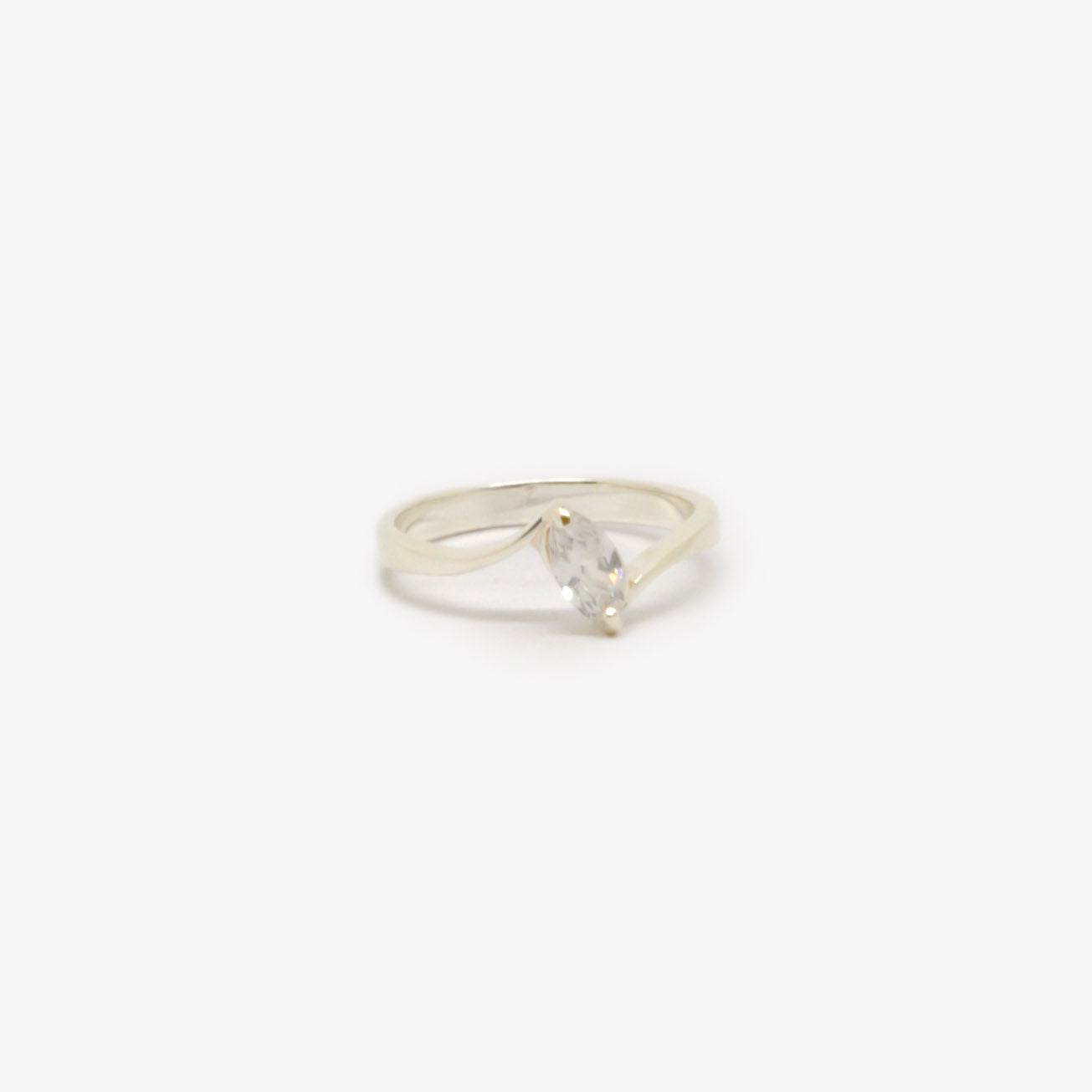 Silver Cubic Zirconia Marquise Ring - Jordans Jewellers