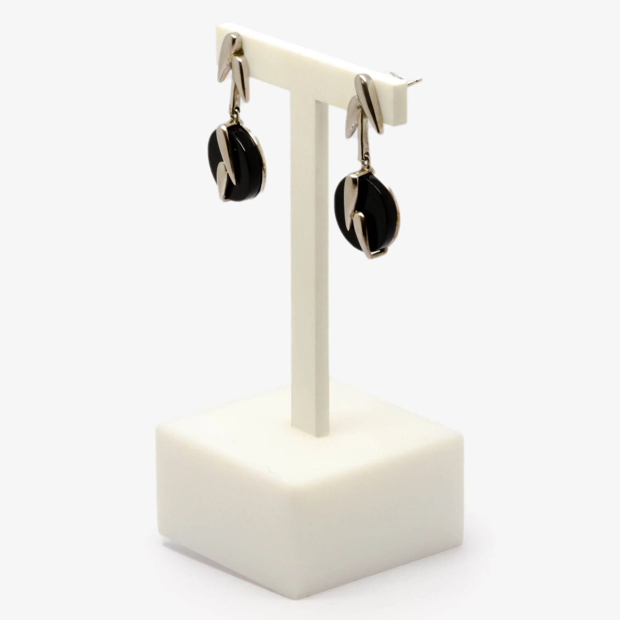 Silver & Onyx Drop Earrings - Jordans Jewellers