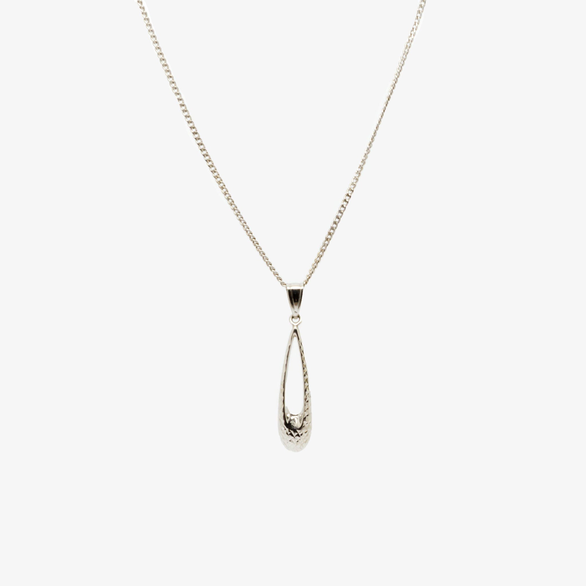 Silver teardrop pendant hotsell necklace