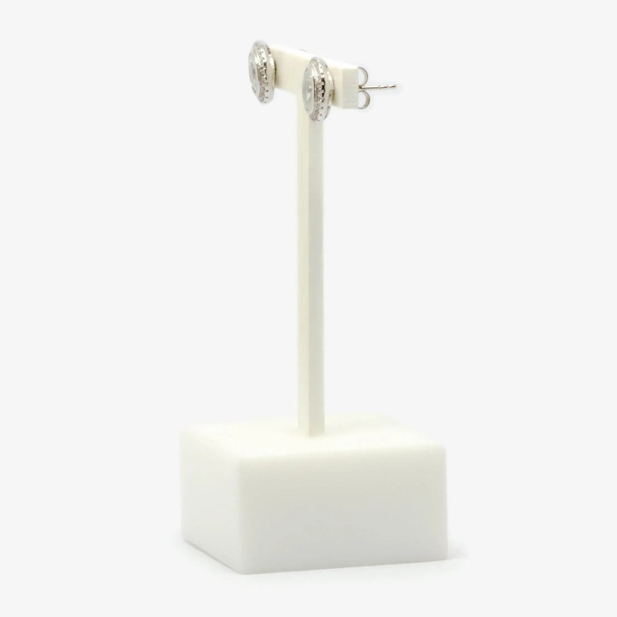 Silver Bezel Set Oval Cubic Zirconia Stud Earrings - Jordans Jewellers