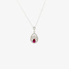 Jordans Jewellers silver red and white cubic zirconia pendant necklace - Alternate shot 1