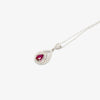 Jordans Jewellers silver red and white cubic zirconia pendant necklace