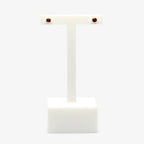 Silver Small Red Cubic Zirconia Stud Earrings - Jordans Jewellers