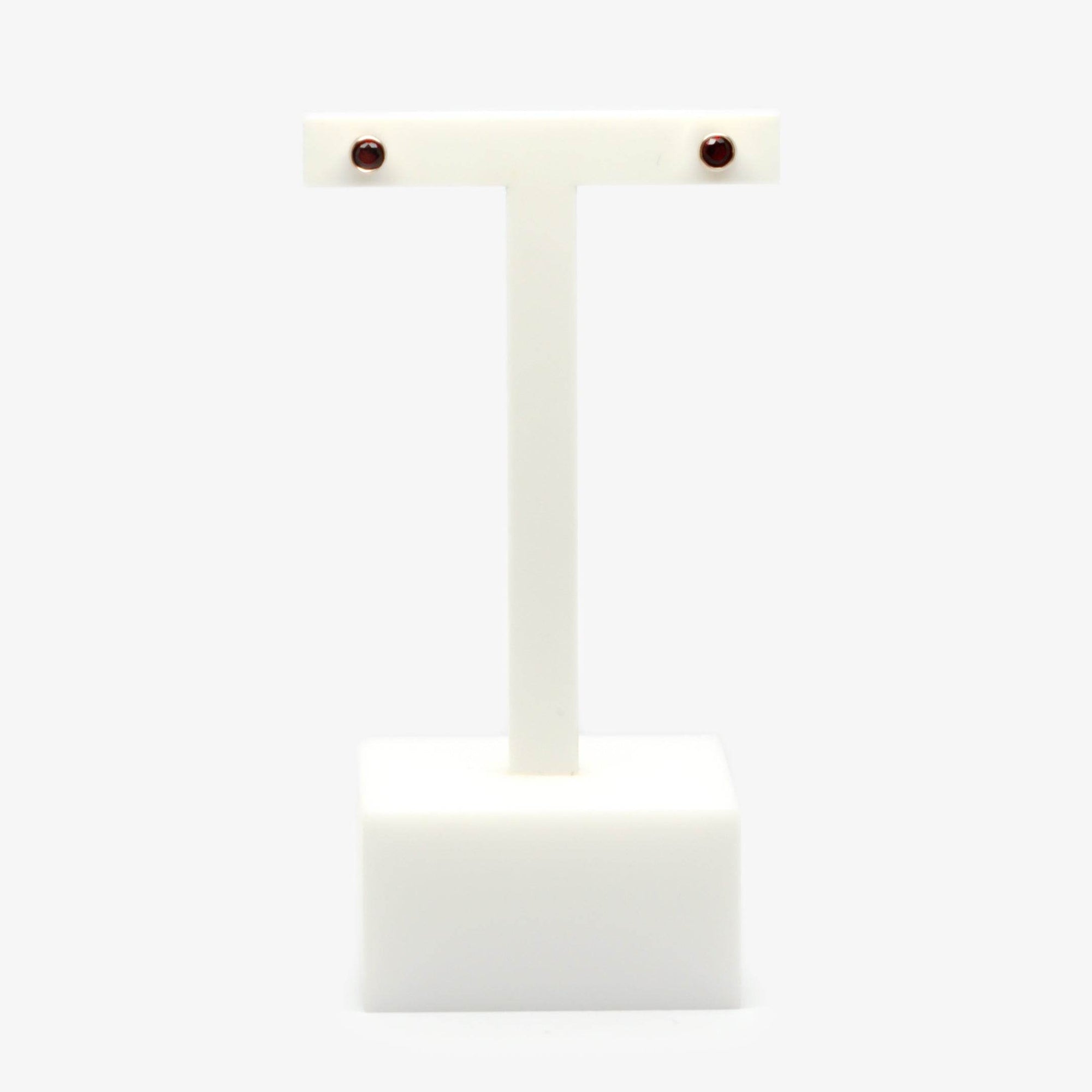 Silver Small Red Cubic Zirconia Stud Earrings - Jordans Jewellers