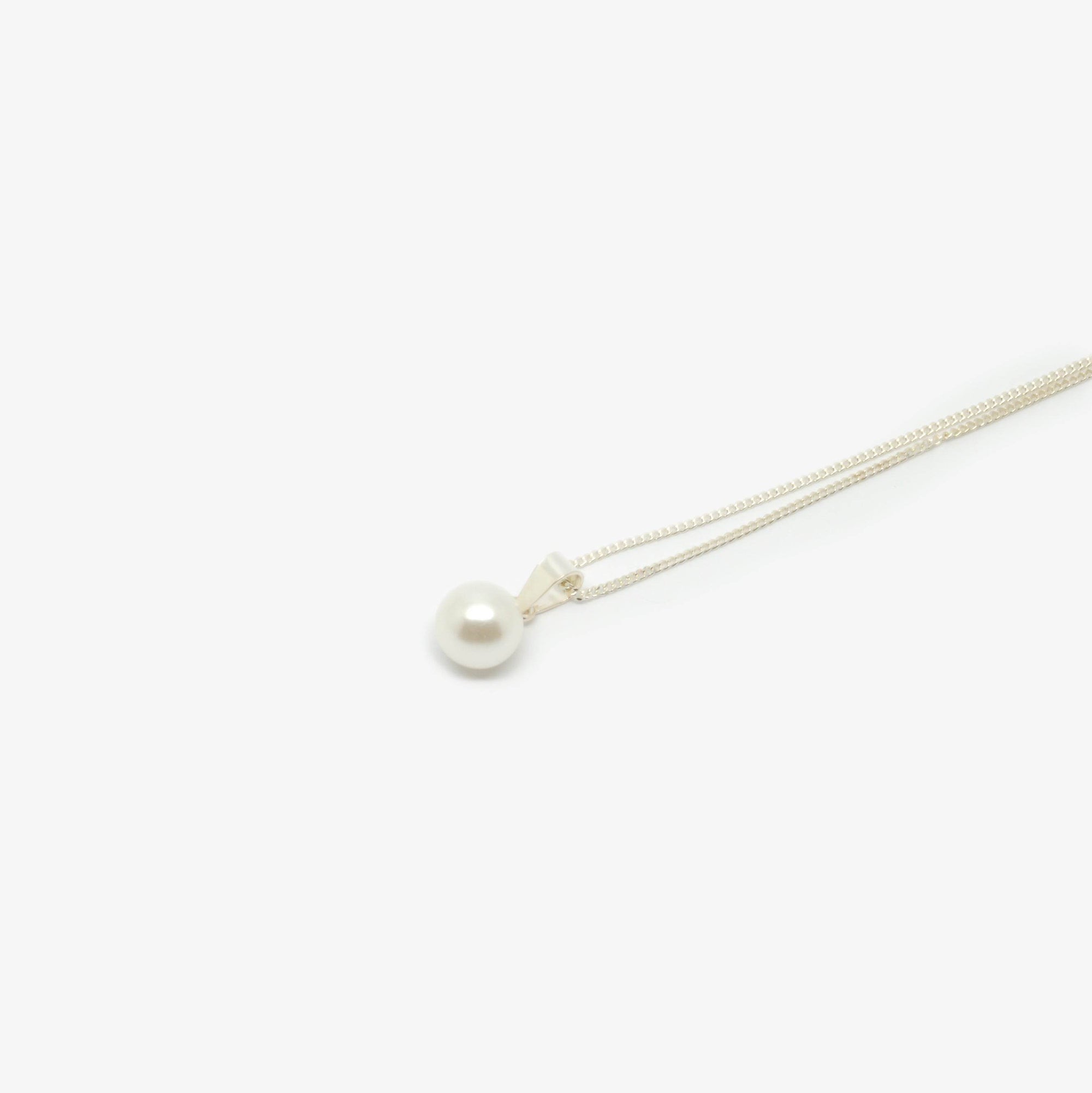 Silver Simulated Pearl Pendant Necklace - Jordans Jewellers