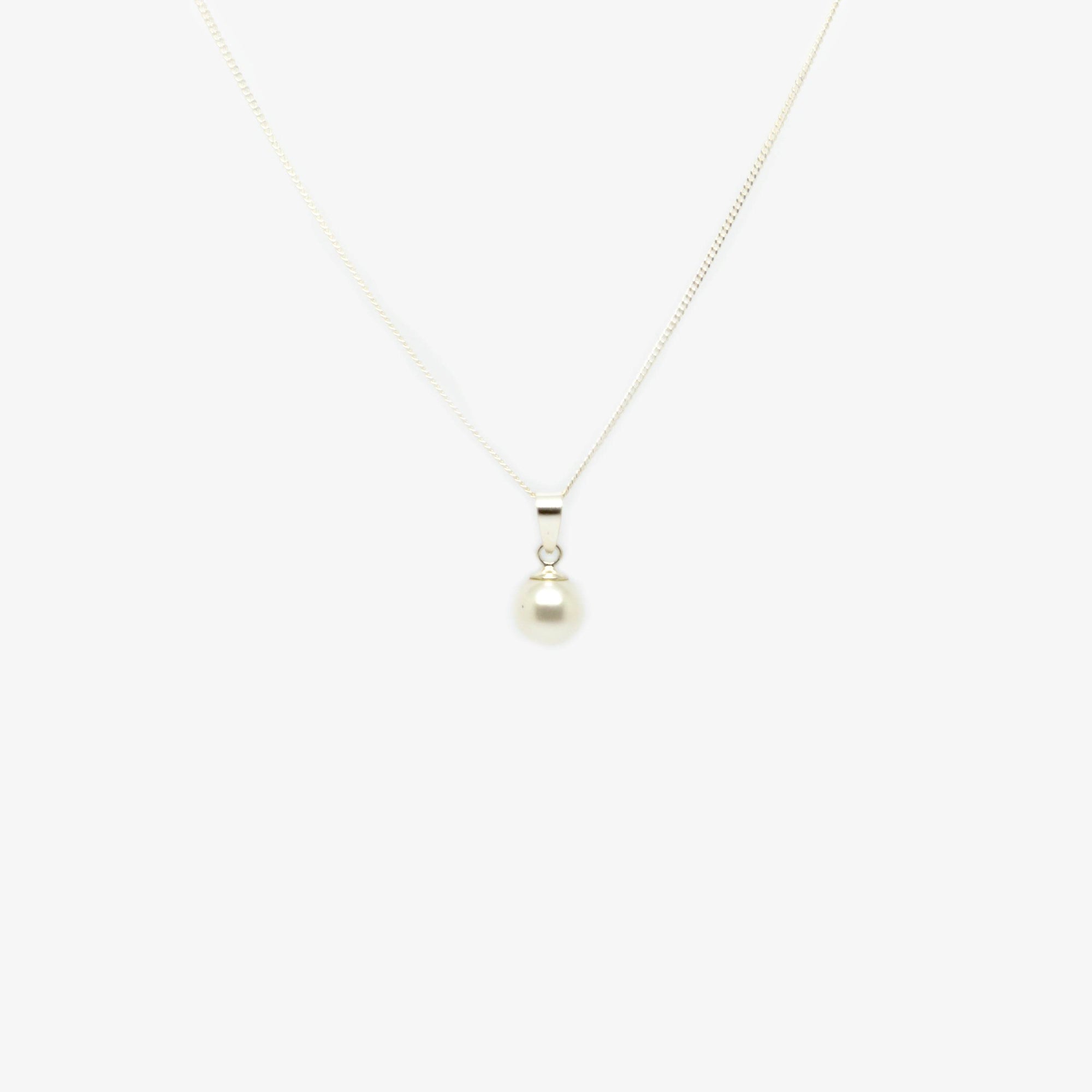 Silver Simulated Pearl Pendant Necklace - Jordans Jewellers