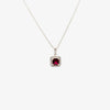 Jordans Jewellers silver square red cubic zirconia pendant necklace - Alternate shot 1