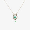 Jordans Jewellers silver turquoise and pearl horseshoe pendant necklace