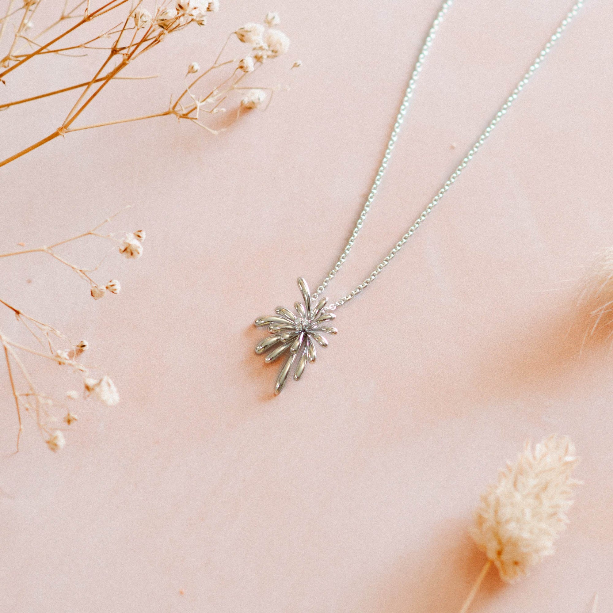 9 Carat Gold Diamond Spray Pendant Necklace - Jordans Jewellers