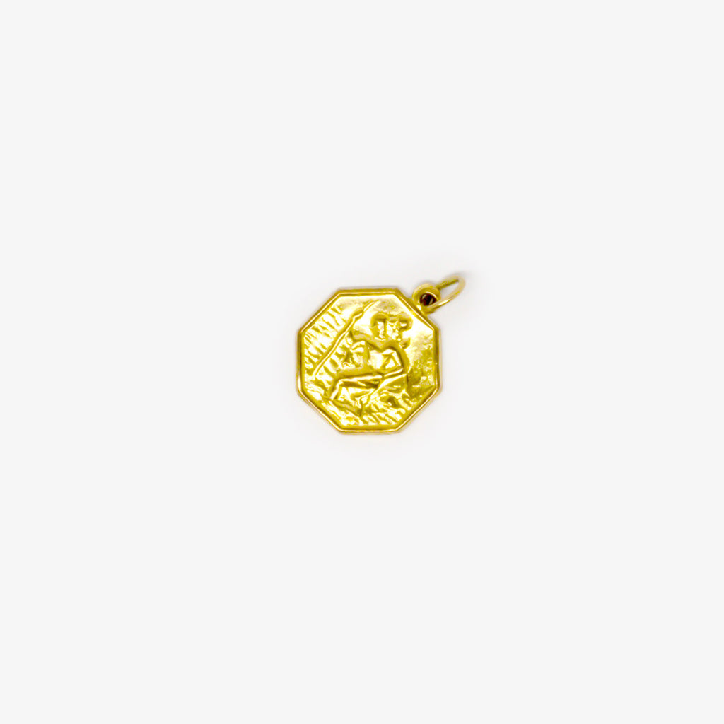 Jordans Jewellers 9ct yellow gold octagon St Christopher pendant