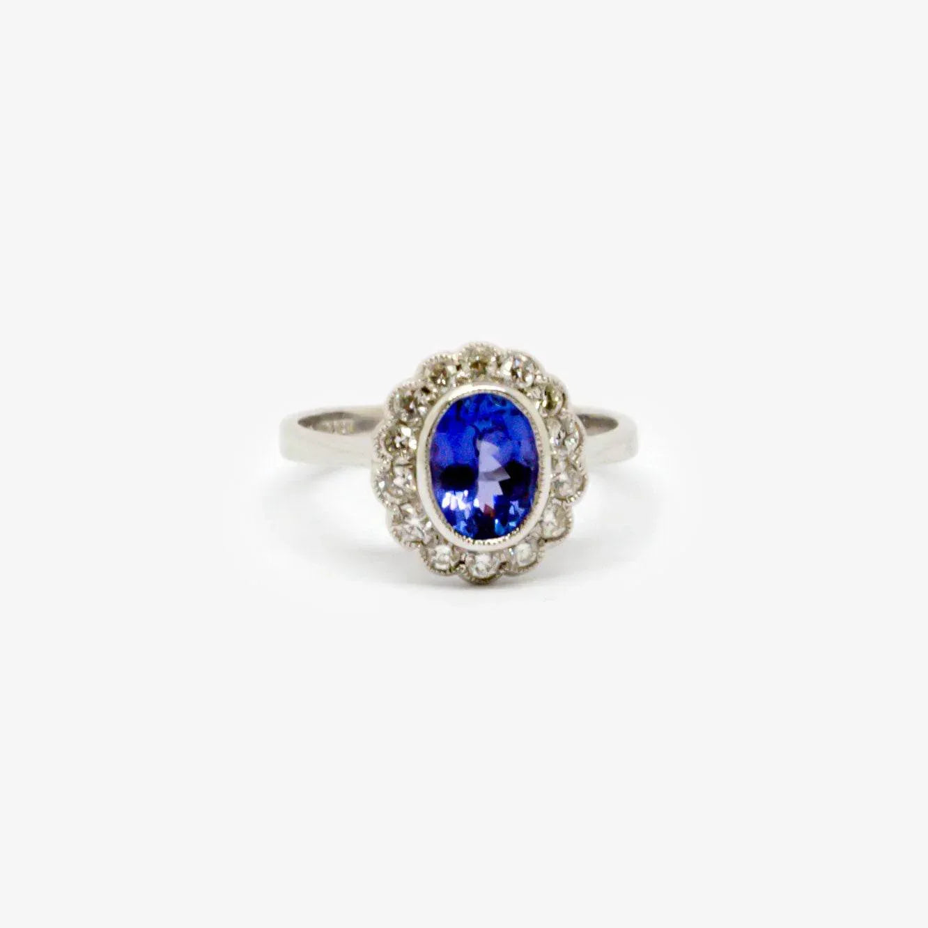 Tanzanite & Diamond Daisy Cluster Ring - Jordans Jewellers