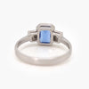 Octagon Tanzanite & Diamond Three Stone Ring