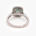 Octagon Teal Tourmaline & Diamond Halo Ring - Jordans Jewellers