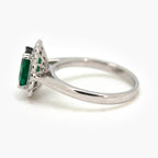 Octagon Teal Tourmaline & Diamond Halo Ring - Jordans Jewellers