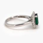 Octagon Teal Tourmaline & Diamond Halo Ring - Jordans Jewellers