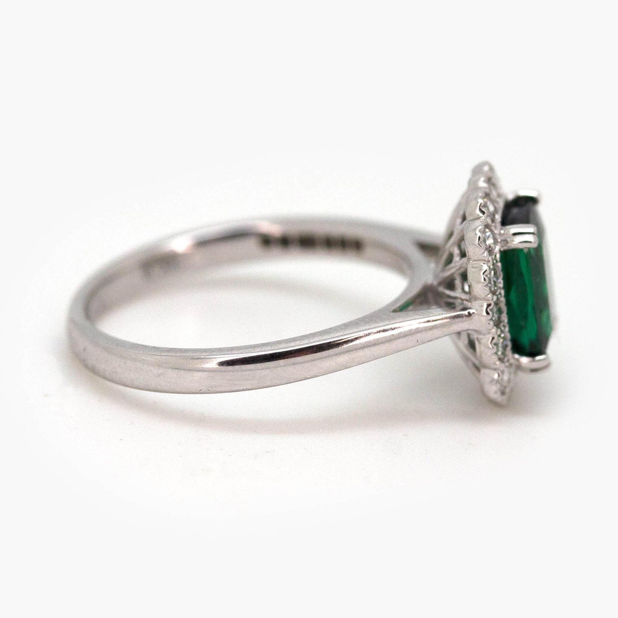 Octagon Teal Tourmaline & Diamond Halo Ring - Jordans Jewellers