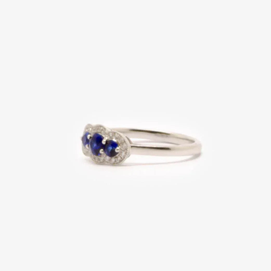 Three Stone Sapphire & Diamond Ring - Jordans Jewellers