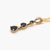 Triple Graduated Drop Blue Sapphire Pendant Necklace