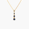 Triple Graduated Drop Blue Sapphire Pendant Necklace