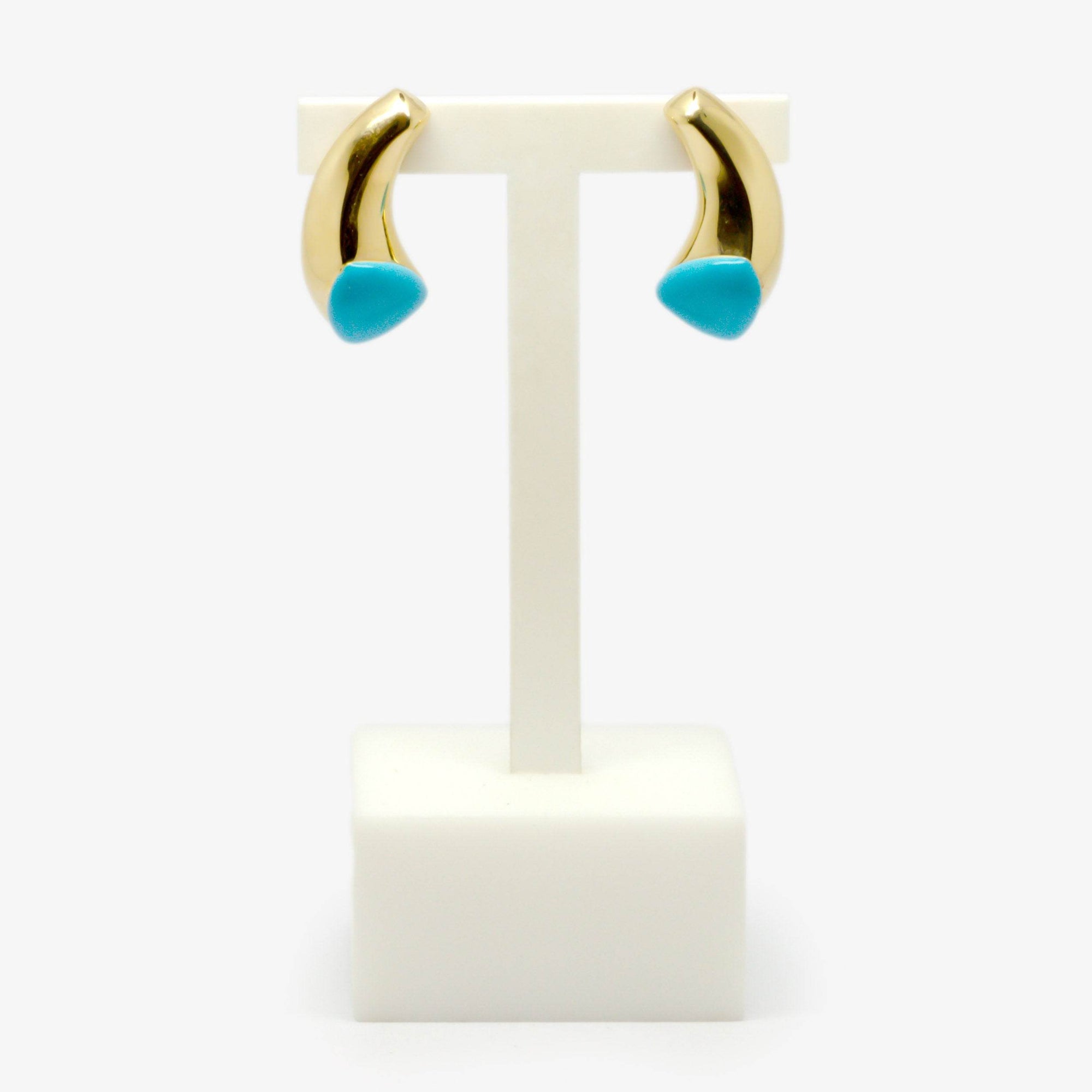 Gold Turquoise Stud Earrings - Jordans Jewellers