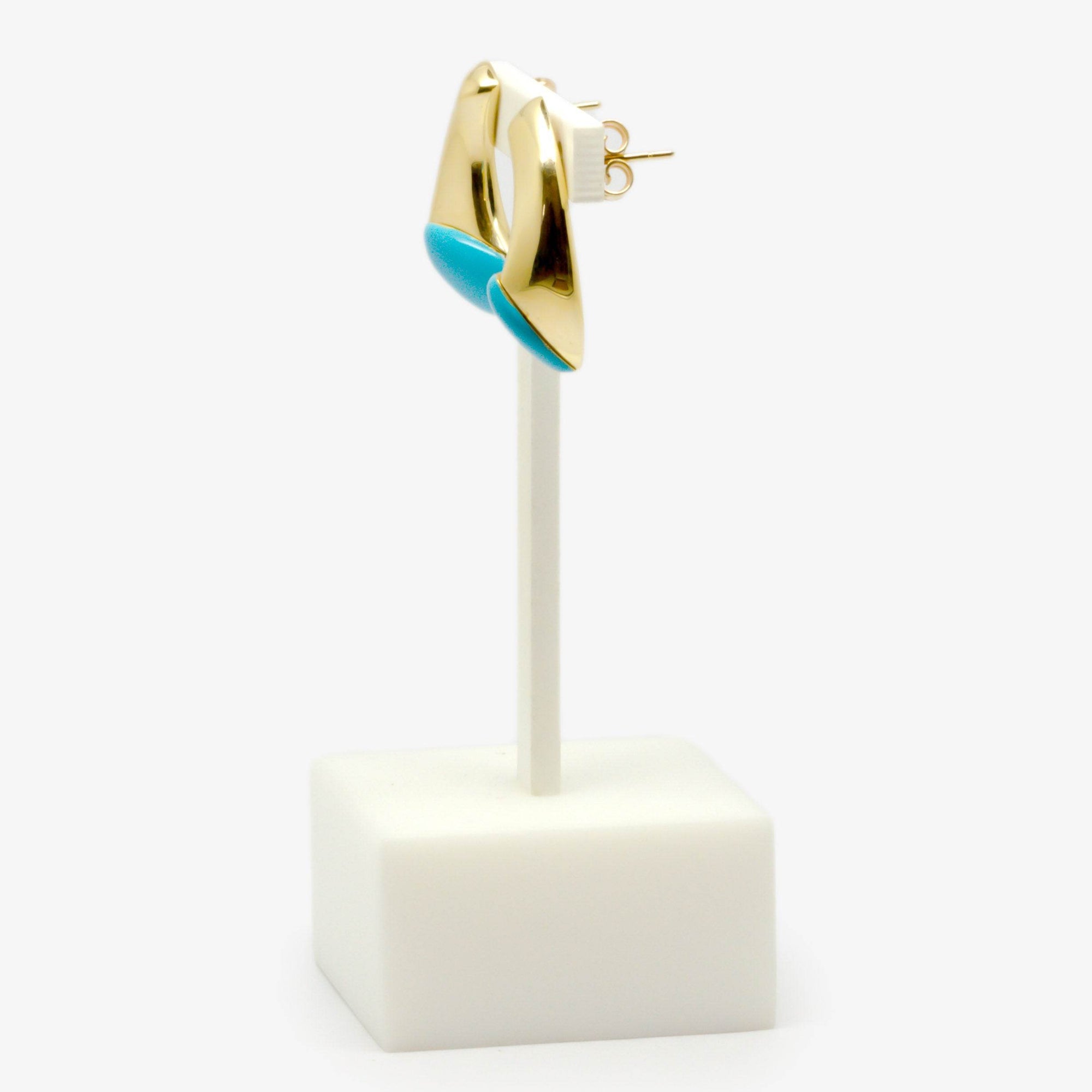 Gold Turquoise Stud Earrings - Jordans Jewellers