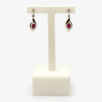 White Gold Ruby Drop Earrings - Jordans Jewellers